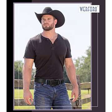 Stylish WERFORU Western PU Leather Belt with Rhinestones