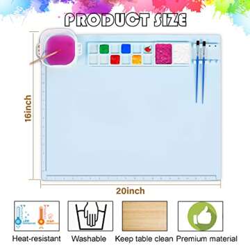 Silicone Painting Mat, Craft Silicone Mat Nonstick, Kids Painting Mat 20"x 16" Large Silicone Art Ma...