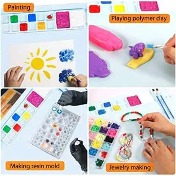 Silicone Painting Mat, Craft Silicone Mat Nonstick, Kids Painting Mat 20"x 16" Large Silicone Art Mat with Cup and Paint Holder, Multipurpose Silicone Art Mat Placemat for Painting Clay Resin Casting…