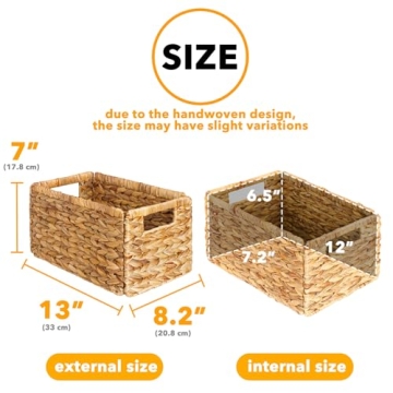 SpaceAid Wicker Storage Baskets Set for Home Organization