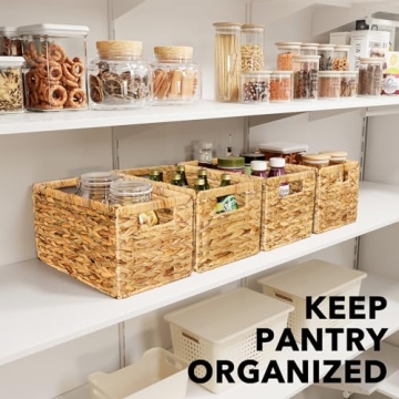 SpaceAid Wicker Storage Baskets Set for Home Organization