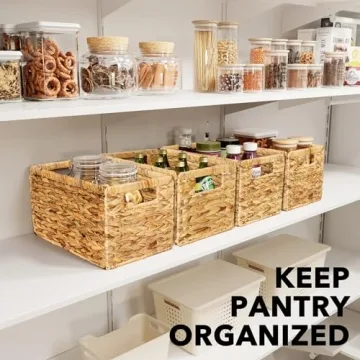 SpaceAid Wicker Storage Baskets Set for Home Organization