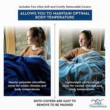 Weighted Blanket Gifting 4-Piece Set - 15 LBS Cooling Blanket with Two Washable Covers and Travel Bag I 60" x 80" I Full Size Bed I Twin Size Bed I 15 LB Blanket for Individuals Between 100-180 lbs