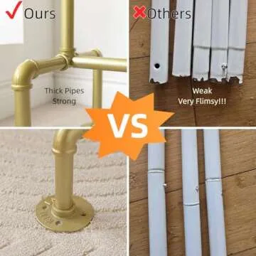 Child Clothing Rack, Kids Garment Rack Dress-up Closet, Rolling Pipe Open Clothes Rack with Storage Shelf, Industrial Wood Metal Clothes Organizer (two tiers one hanging rod kids garment rack)