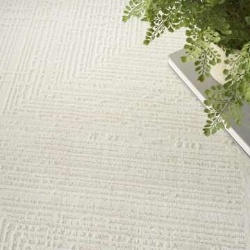 Eco-Friendly Ivory Area Rug for Bedrooms and Living Rooms