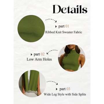 ARTFREE Womens 2 Piece Outfits Sets Casual Sweatsuits Streetwear, Ribbed Knit Palazzo Wide Leg Pants and Cropped Tops Camel XL