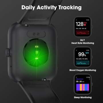 EURANS Smart Watch 45mm, AMOLED Fitness Watch with Heart Rate/Sleep Monitor Steps Calories Counter, IP68 Waterproof Activity Tracker Compatible with Android iOS