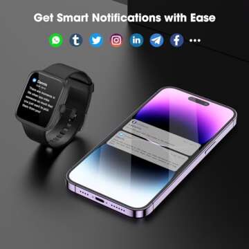 EURANS Smart Watch 45mm, AMOLED Fitness Watch with Heart Rate/Sleep Monitor Steps Calories Counter, IP68 Waterproof Activity Tracker Compatible with Android iOS