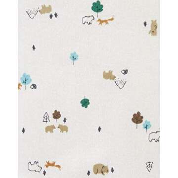 Simple Joys by Carter's Unisex Babies' Long-Sleeve Bodysuit, Pack of 5, Bear/Forest Animals/Stripe, 0-3 Months