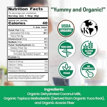 Organic Coconut Milk Powder Vegan Dairy-Free Keto Creamer