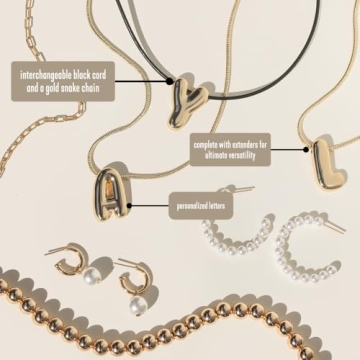 Gold Plated Personalized Initial Necklace N