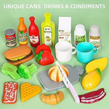 Shimirth 37PCS Pretend Play Kitchen Accessories, Kids Kitchen Playset Stainless Steel Play Pots and Pans Sets for Kids, Apron & Chef Hat, Cooking Utensils, Play Food, Kitchen Toys, Gift for Boys Girls