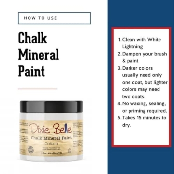 Dixie Belle Chalk Finish Paint Cotton 16oz - Matte Pure White