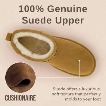 CUSHIONAIRE Women's Hip 2 Suede Ankle Snow Boots