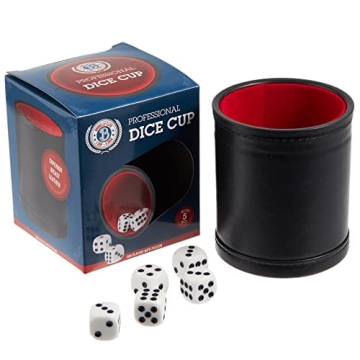 Brybelly Dice Set with Dice Shaker Cup - Perfect for Casino Dice Game - Dice Games for Family Leathe...