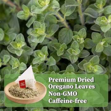 FullChea - Oregano Tea Bags, 30 Teabags Oregano Tea, 2g/bag - Premium Oregano Leaves - Non-GMO - Caf...
