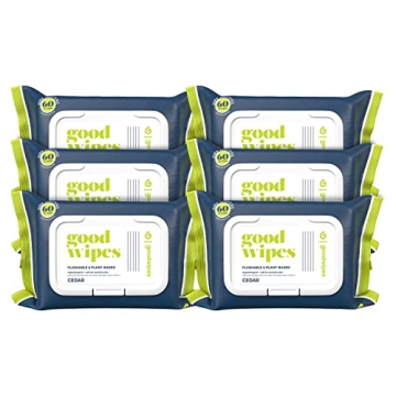 Goodwipes Flushable Butt Wipes with Aloe & Vitamin E - Cedar Scent, 360 Count