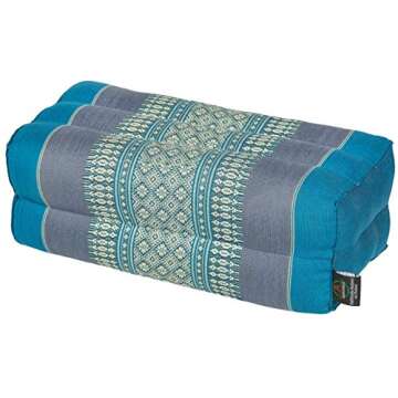 GABUR Meditation Cushion & Yoga Prop, 100% Kapok (Blue Tones). by Kapok-Dreams., 14 x 6 x 4"