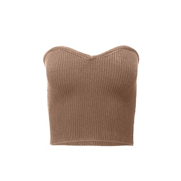 Almere Strapless Sweetheart Neckline Sculpt Knit Top - Umber, Medium
