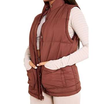 Stylish FSHAOES Women's Lightweight Quilted Puffer Vest