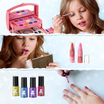PERRYHOME 56 Pcs Kids Makeup Set for Girls - Safe & Fun