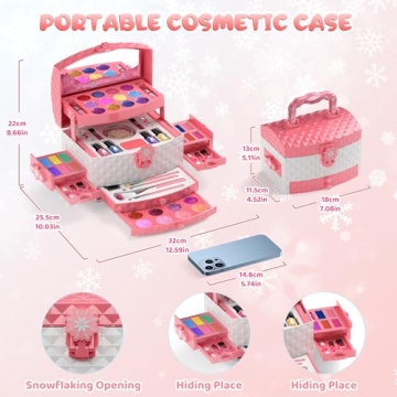 PERRYHOME 56 Pcs Kids Makeup Set for Girls - Safe & Fun