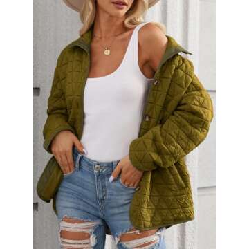 EVALESS Womens Lightweight Quilted Jackets for Women 2024 Fashion Trendy Casual Fall Warm Winter Dia...