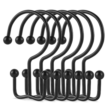 Shower Curtain Hooks Rings,Double Sided Shower Hooks Rust Proof for Bathroom Shower Rods Curtain,Sta...
