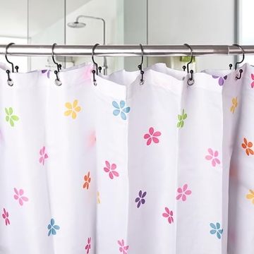 Durable Stainless Steel Double Shower Curtain Hooks Set of 12