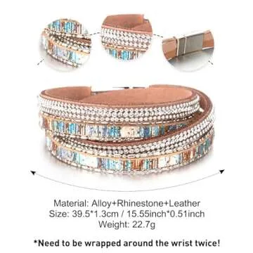 Fesciory Elegant Leather Wrap Bracelet for Women