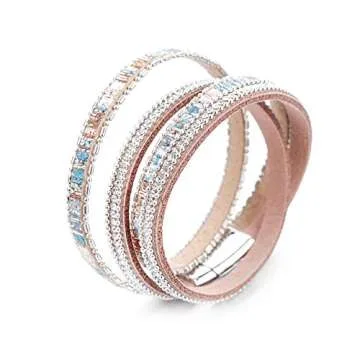 Fesciory Elegant Leather Wrap Bracelet for Women