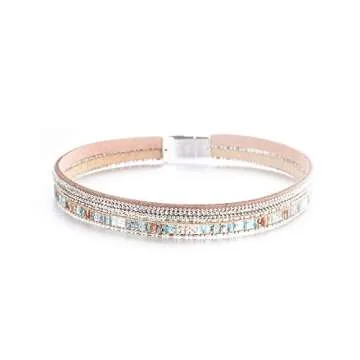 Fesciory Elegant Leather Wrap Bracelet for Women