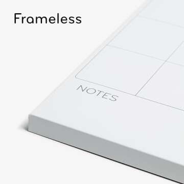 U Brands Square Magnetic Dry Erase Calendar Board, 14"x14", Frameless, includes Marker and Magnet