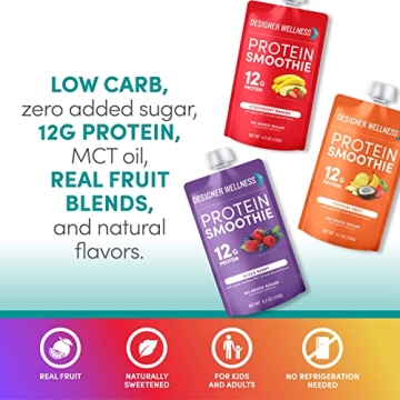Designer Wellness Protein Smoothies - 12g Protein, Low Carb