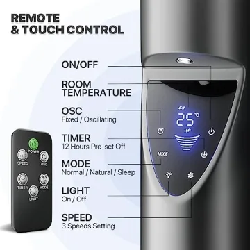 Mollie Quiet Tower Fan Adjustable Speed for Home