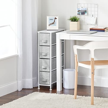 Stylish mDesign Narrow Dresser Storage Tower with 4 Drawers