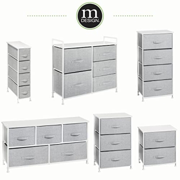 Stylish mDesign Narrow Dresser Storage Tower with 4 Drawers