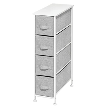 Stylish mDesign Narrow Dresser Storage Tower with 4 Drawers
