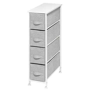Stylish mDesign Narrow Dresser Storage Tower with 4 Drawers