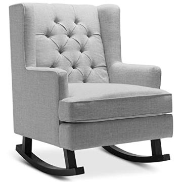 Best Choice Products Rocking Accent Chair - Tufted Velvet Wingback for Comfort and Style