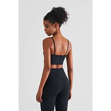 altiland Cami Sports Bra Tank Tops for Women Workout Yoga Athletic Exercise Crop Tops Brami (Black, ...