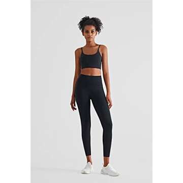 altiland Cami Sports Bra Tank Tops for Women Workout Yoga Athletic Exercise Crop Tops Brami (Black, Medium)