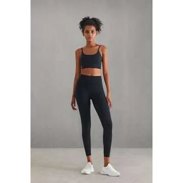 altiland Cami Sports Bra Tank Tops for Women Workout Yoga Athletic Exercise Crop Tops Brami (Black, Medium)