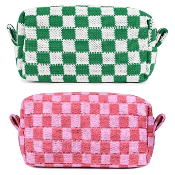 Aucuu Checkered Makeup Bags Set - Stylish, Portable & Versatile for All Ages