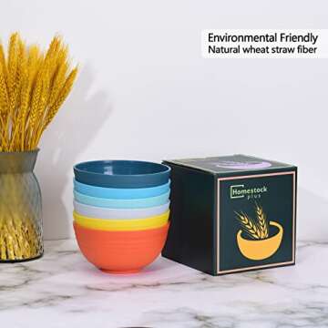 Homestockplus Unbreakable Cereal Bowls 25 OZ Microwave and Dishwasher Safe BPA-Free Bowl Dessert Bow...