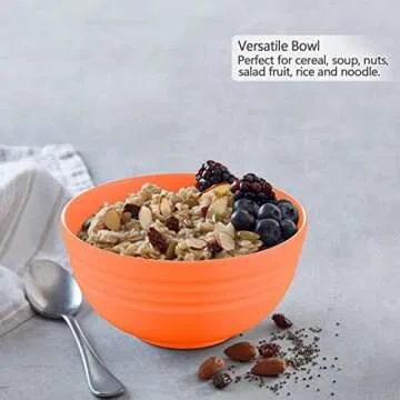 Homestockplus Unbreakable Cereal Bowls 25 OZ Microwave and Dishwasher Safe BPA-Free Bowl Dessert Bowls for Serving Soup, Oatmeal, Pasta and Salad [Set of 6]