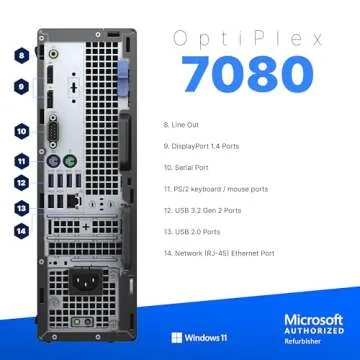 Dell OptiPlex 7080 Desktop PC Bundle, Intel i7-10700, 32GB RAM, 1TB SSD NVMe, NVIDIA GeForce GT 1030 2GB, WiFi, Bluetooth, Wireless Keyboard & Mouse, Windows 11 Pro Desktop Computer (Renewed)