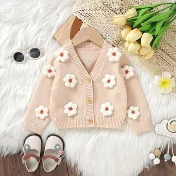 Charming Baby Girl Cardigan with Adorable Floral Design