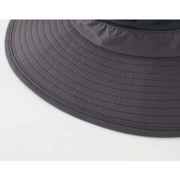 Home Prefer Outdoor UPF50+ Mesh Sun Hat Wide Brim Fishing Hat with Neck Flap (Dark Gray)