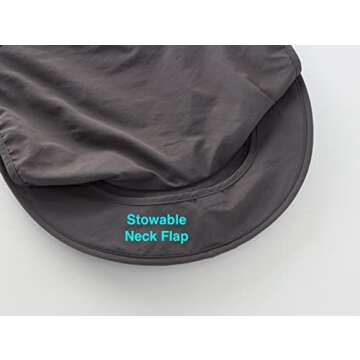 Home Prefer Outdoor UPF50+ Mesh Sun Hat Wide Brim Fishing Hat with Neck Flap (Dark Gray)